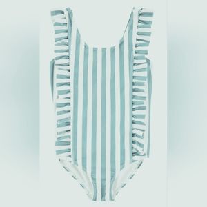 Carters Girls Striped 1-Piece Swimsuit (Mint size 14)